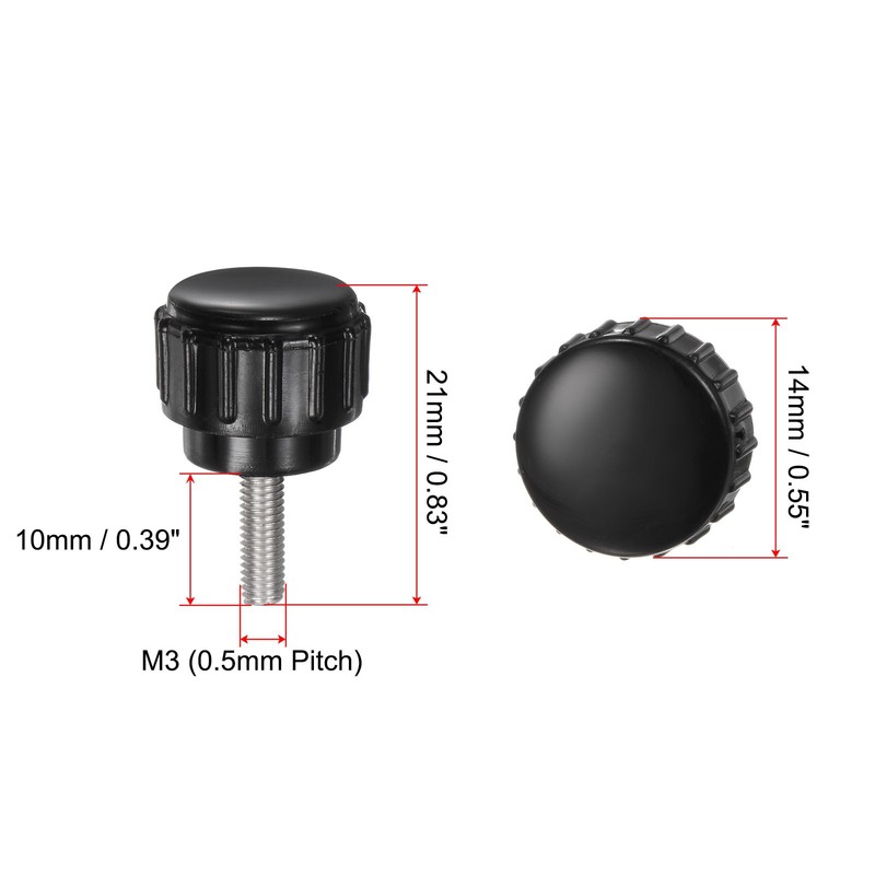 12pcs Knurled Clamping Knobs M3 x 10mm 304 Stainless Steel Thread 14mm Head gallery