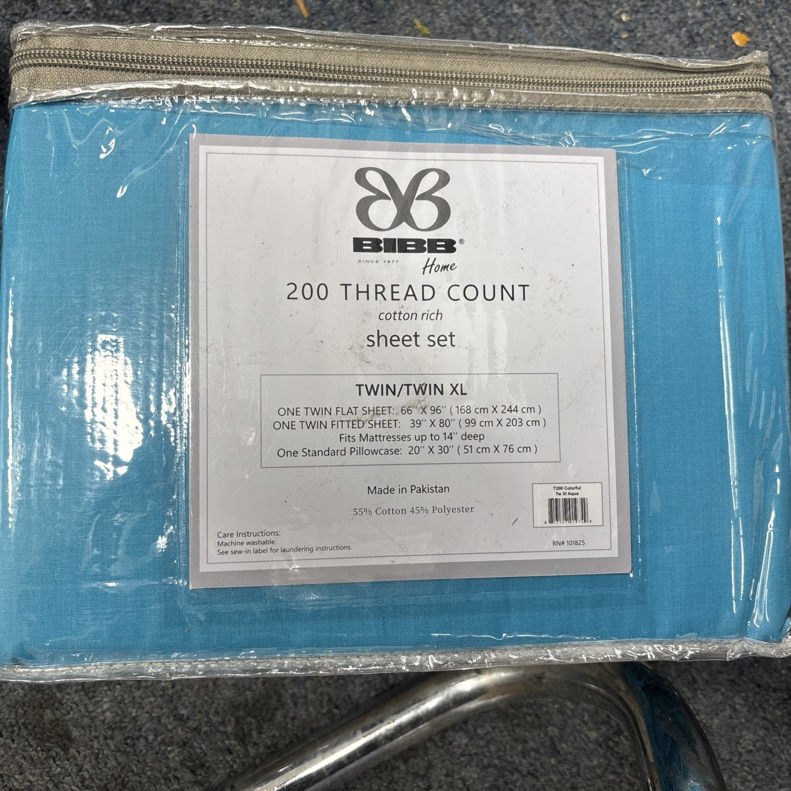 Twin XL Sheet Set BIBB 200 Thread Count BRAND NEW EXTRA DEEP FITTED AQUA gallery