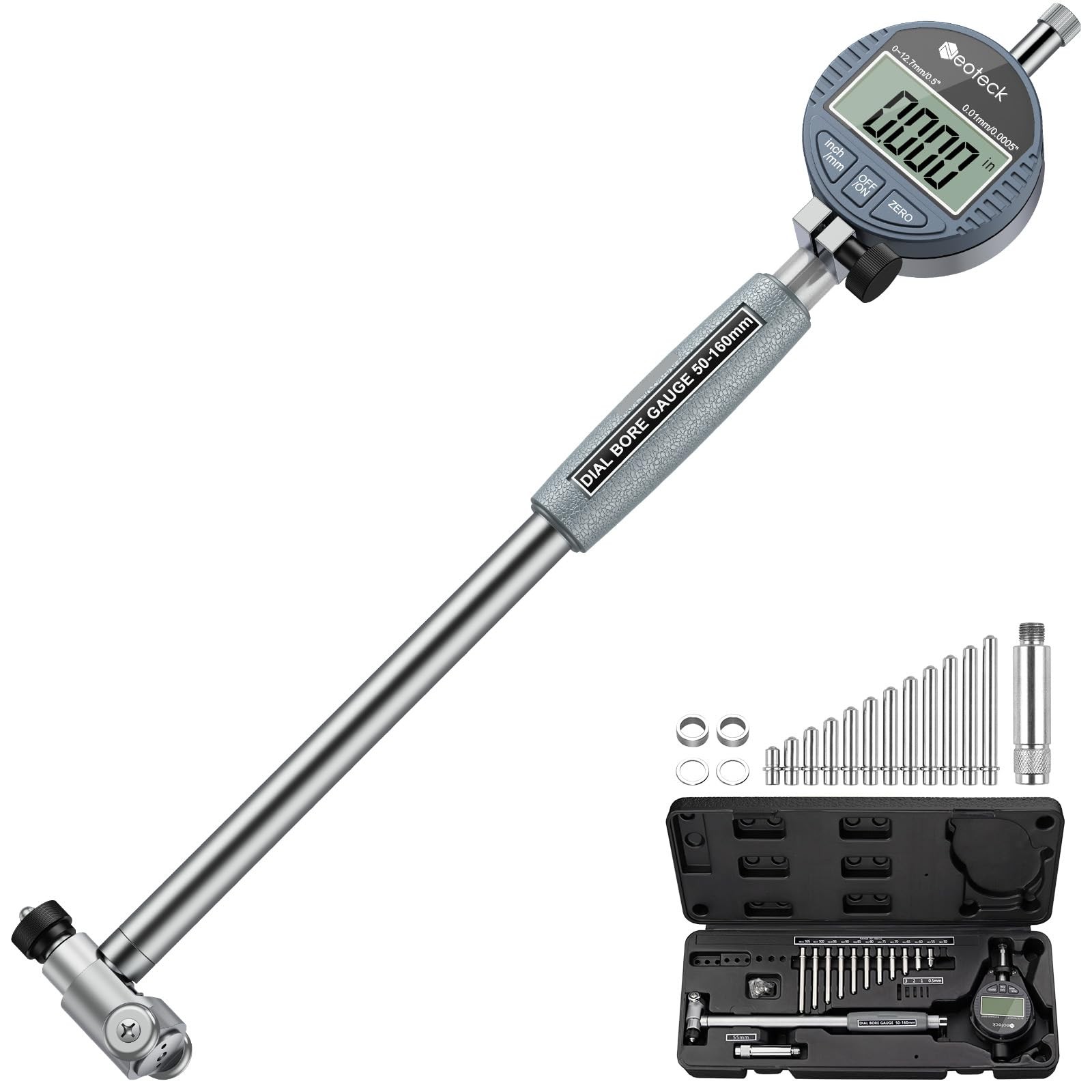 Neoteck Bore Gauge Set Digital Indicator Dial 2-6 inch, Silver gallery