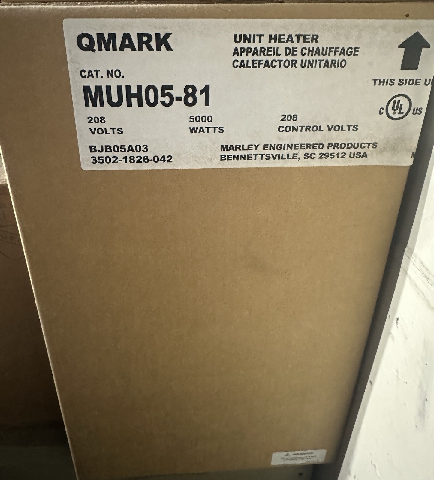 Marley QMark MUH05-81 Electric Unit Heater, 208V 5000 KW gallery