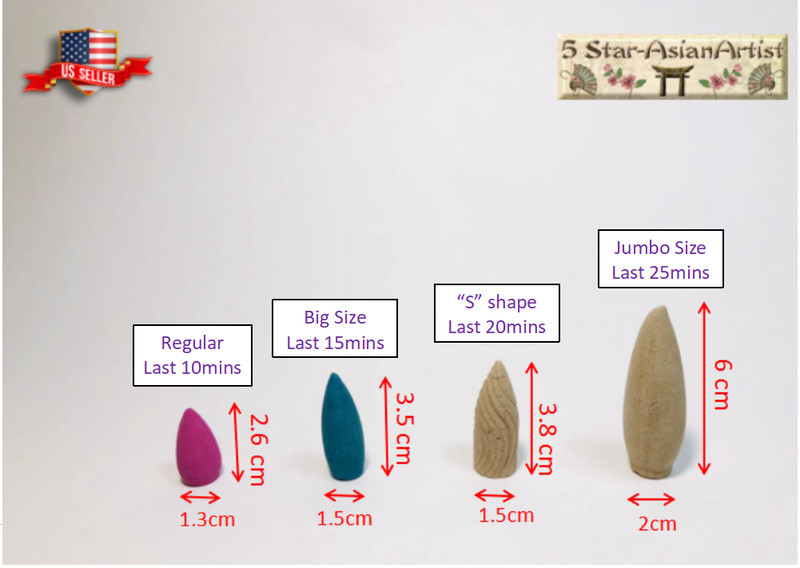 NEW VERSION Big Backflow Incense Burner Cones Flower Flavor Smoke Bullet Cone gallery