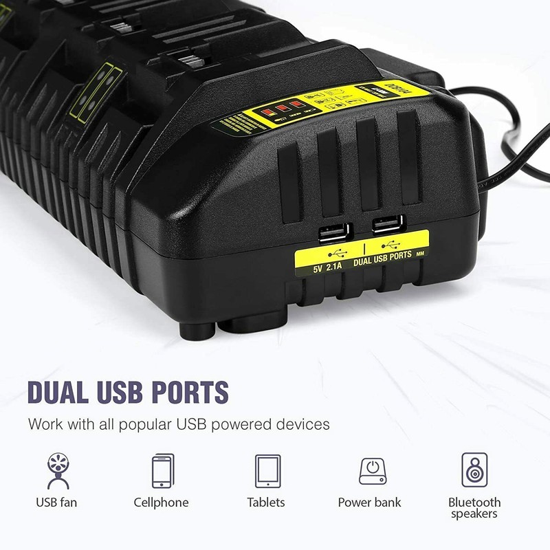 for DeWALT DCB104 12V 20V MAX Simultaneous 4-Port Fast Battery Charger 4 in one gallery