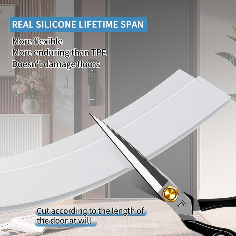 Door Draft Stopper, Door Sweep for Bottom, Under Door Gap Filler Noise Blocker, gallery