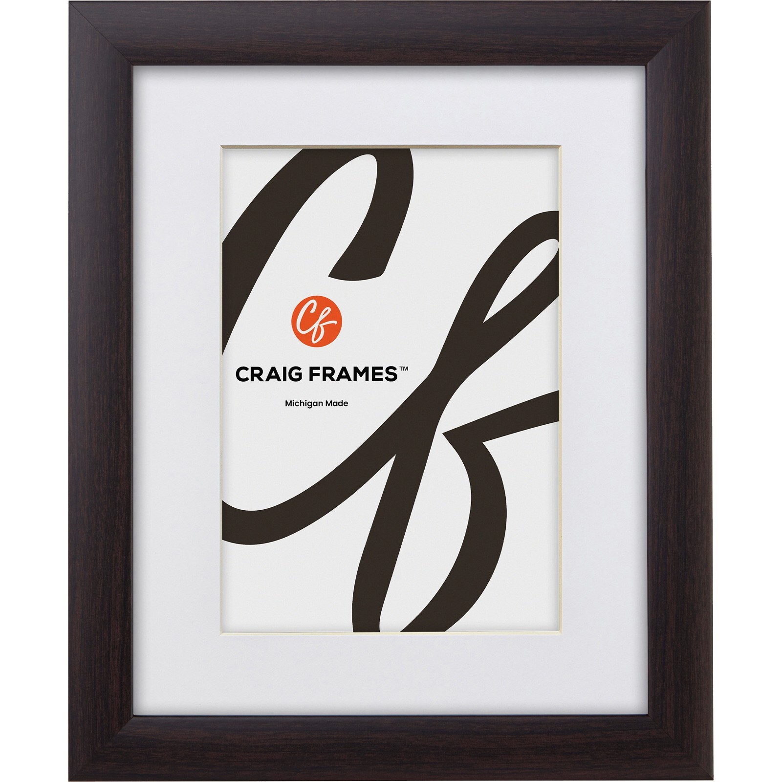 Contemporary 1", Dark Walnut Brown Picture Frame With a Single Mat gallery
