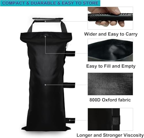 4/6/8 Pack Sand Bags for Canopy Weights - 112 LBS (4 Pack) Upgrade Black gallery
