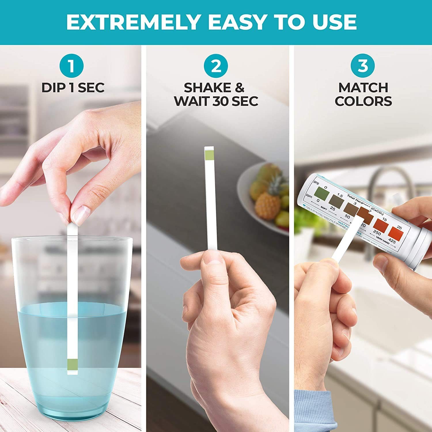 Varify Water Hardness Test Kit - Testing for Home, 150 Strips gallery