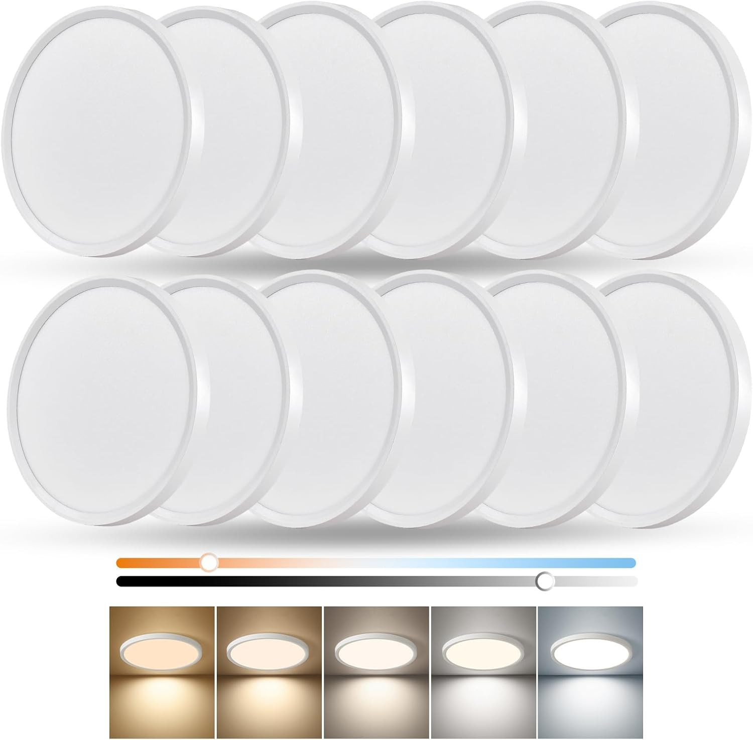 Dimmable 12 Inch LED Flush Mount Ceiling Light,12Pk,24W Led Ceiling Light,2520Lm gallery