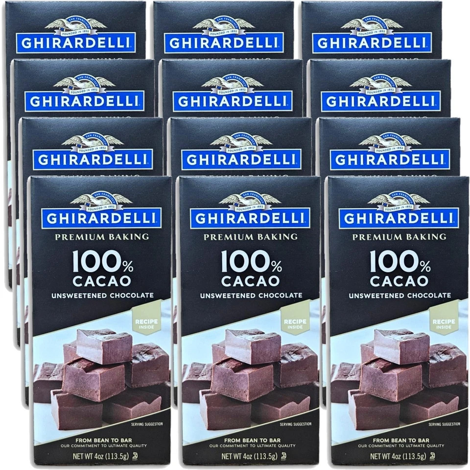 Premium Baking 100% Cacao Unsweetened Chocolate Bar Value Pack, 4 Oz | 12 Bars gallery
