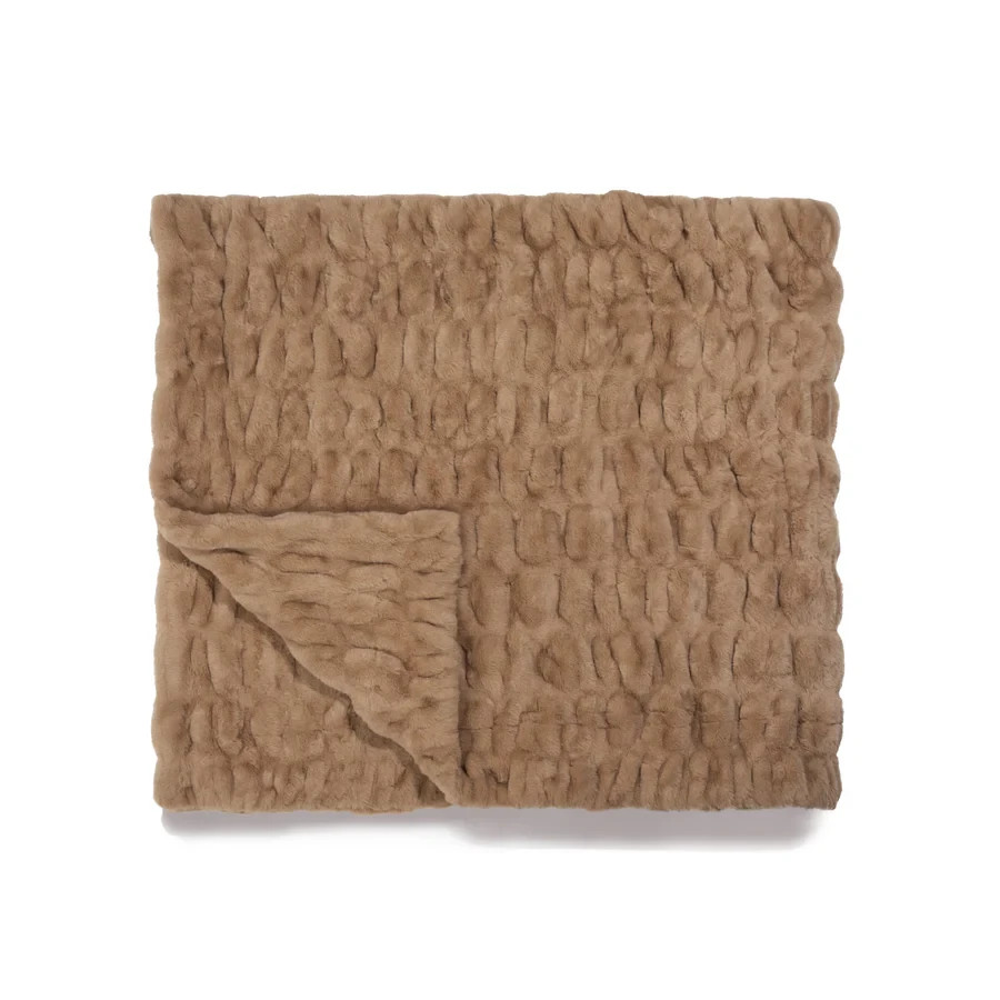Lola Blankets Medium 50 x 60" Toasted Almond Super Soft Blanket NEW $275 gallery