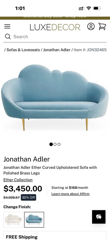 Jonathan Adler Ether Cloud Couch gallery
