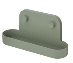 ÖBONÄS Wall shelf with suction cup, gray-green, 11 “x4 ¾ “x4”