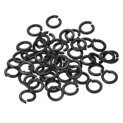 Split Lock Washer, M8 304 Stainless Steel Spring Lock Washer 50pcs, Black