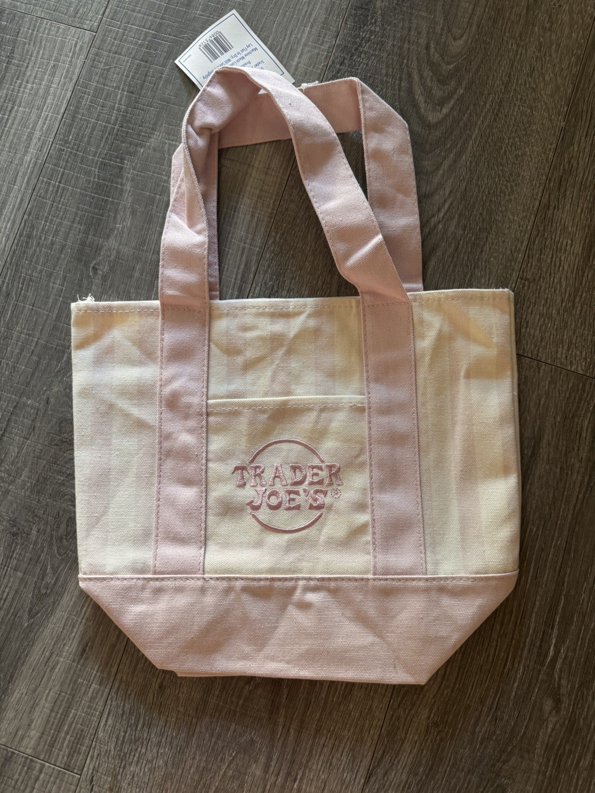 *BNWT* Trader Joes Mini Pastel Stripe Canvas Tote Bag Limited (2026) - PINK gallery