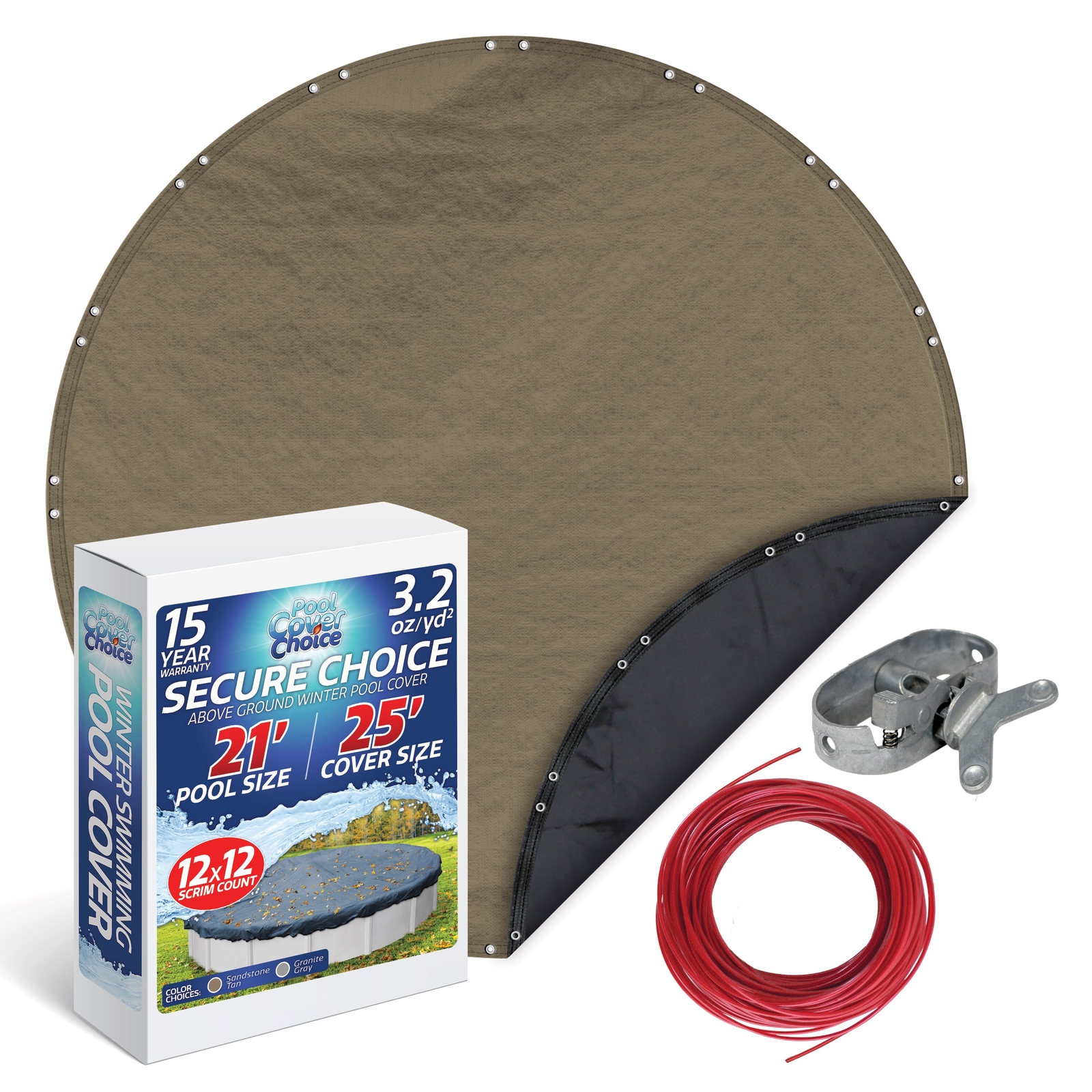 PoolCoverChoice Winter Swimming Pool Cover for 21 ft Round Pool gallery