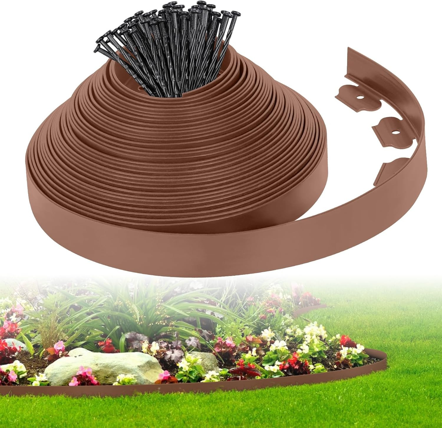 2-Inch X 50 FT Landscape Edging Border with 75 Spikes, Garden Edging Lawn Border gallery