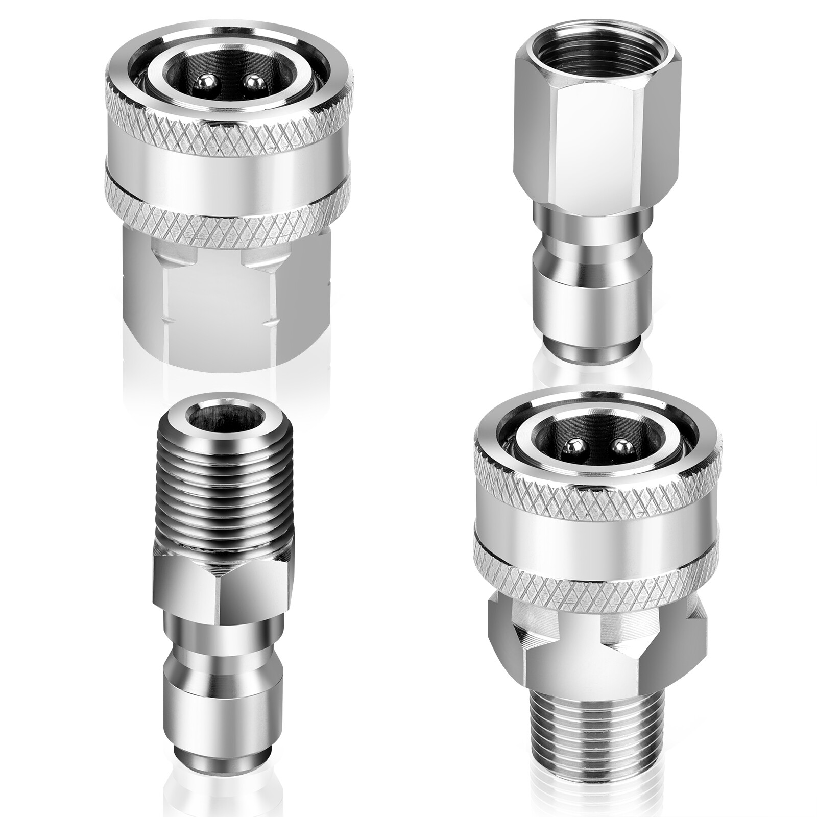 5000PSI Pressure Washer Quick Connect Fitting Stainless Steel 3/8" Hose Adapter gallery