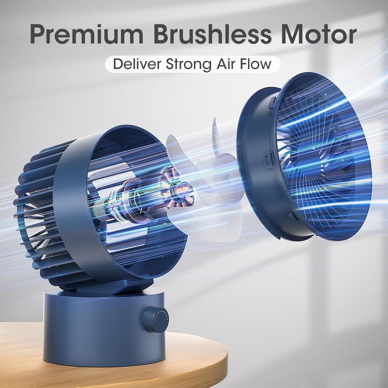 USB Desk Fan Small Quiet, Stepless Speed Flexible Adjust Mini Fans for Blue gallery