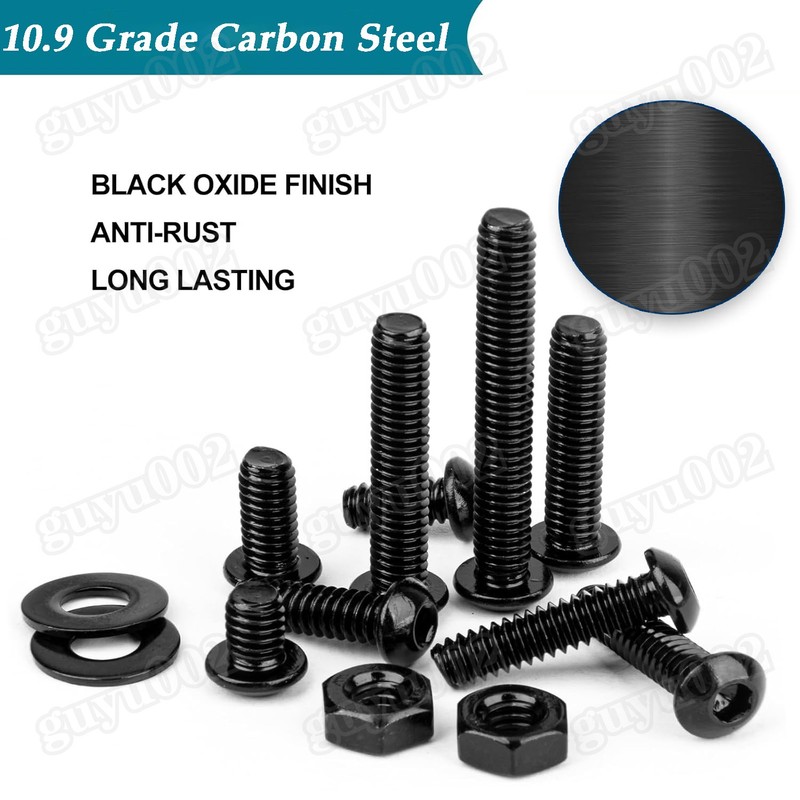1300Pcs M2-M5 Button Head Hex Socket Cap Screws Bolts Nuts Washer Assortment Kit gallery