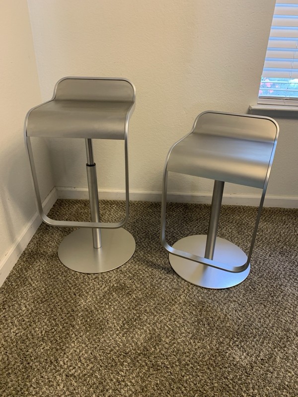 Lapalma Lem Piston Stool Chair Made in Italy Matte Silver Seat Counter Height gallery