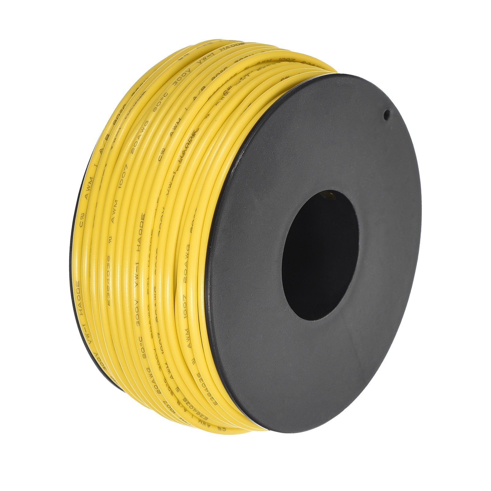 20AWG Stranded Wire PVC Hookup 30M/100ft Yellow, Electrical Wire UL1007 Spool gallery