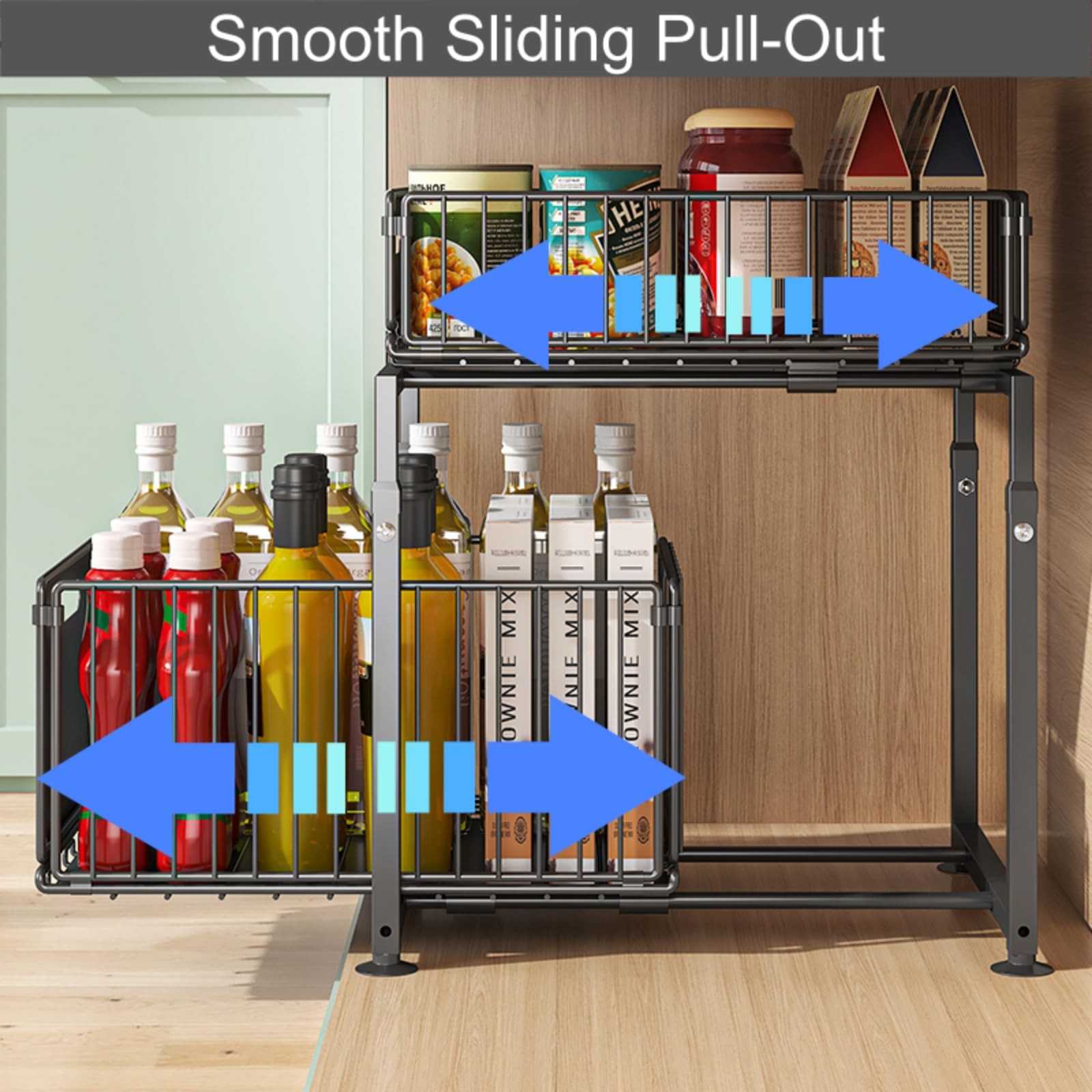 HABITELLO Under Sink Organizer, 2-Tier Multi-Use 1 Pack, Style A White gallery