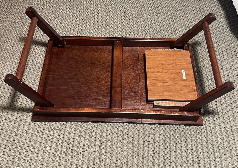 Brown Dark Wood Rectangular Coffee Table 23x15x5 in w/ 1 Pull-Out Drawer gallery