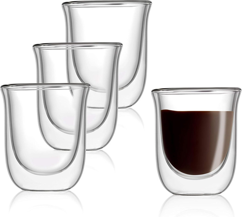 Javaah Double Walled Espresso Glasses Espresso Cups Set of 4 | 2-Ounces gallery