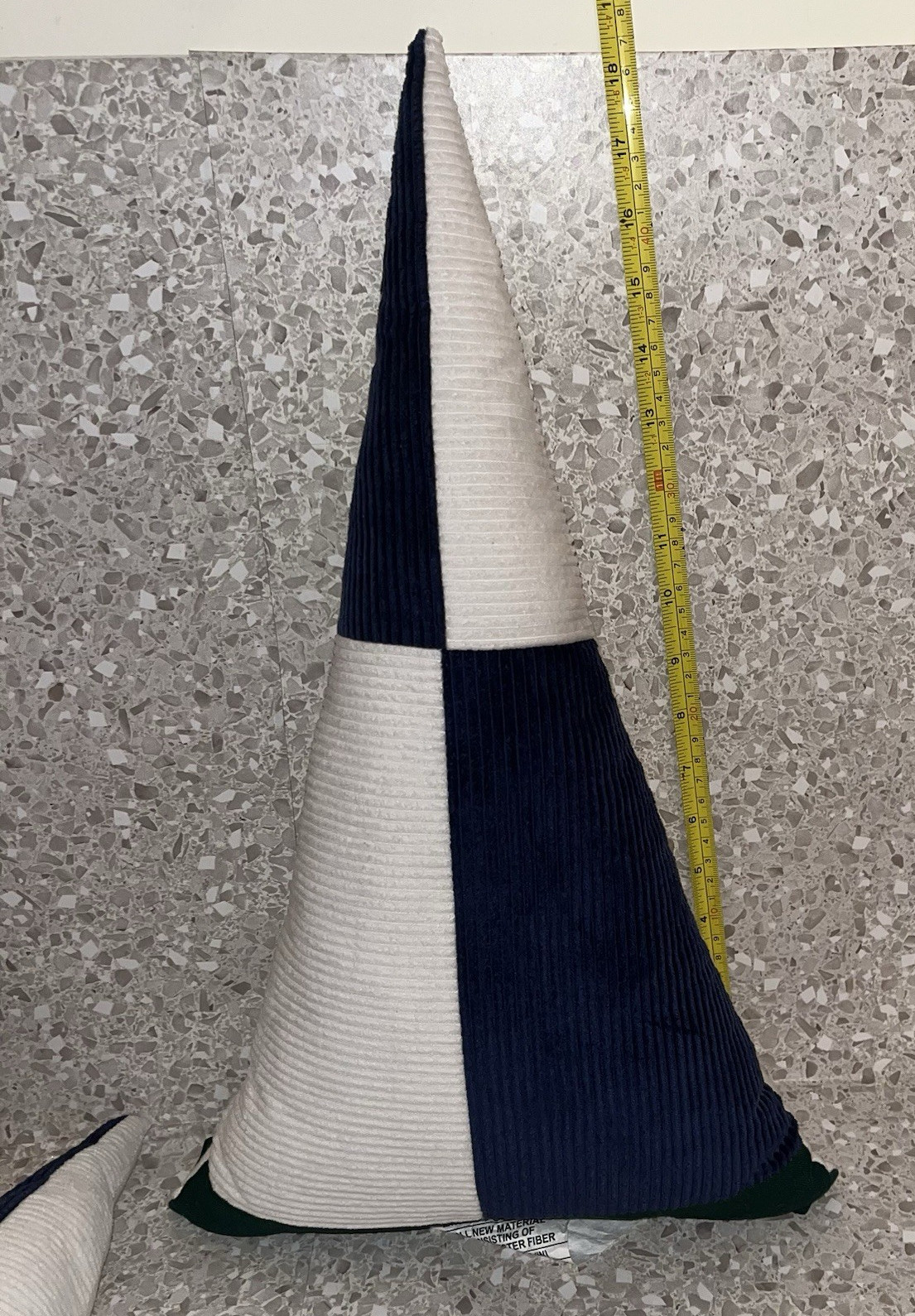 Triangle Corduroy Decorative Throw Pillows Navy Green Cream Nautical Pennant Den gallery