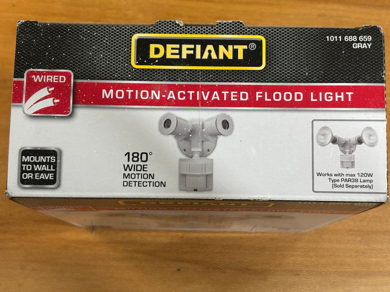 Defiant Motion Activated Flood Light Gray Wired 180° Detection New Open Box gallery