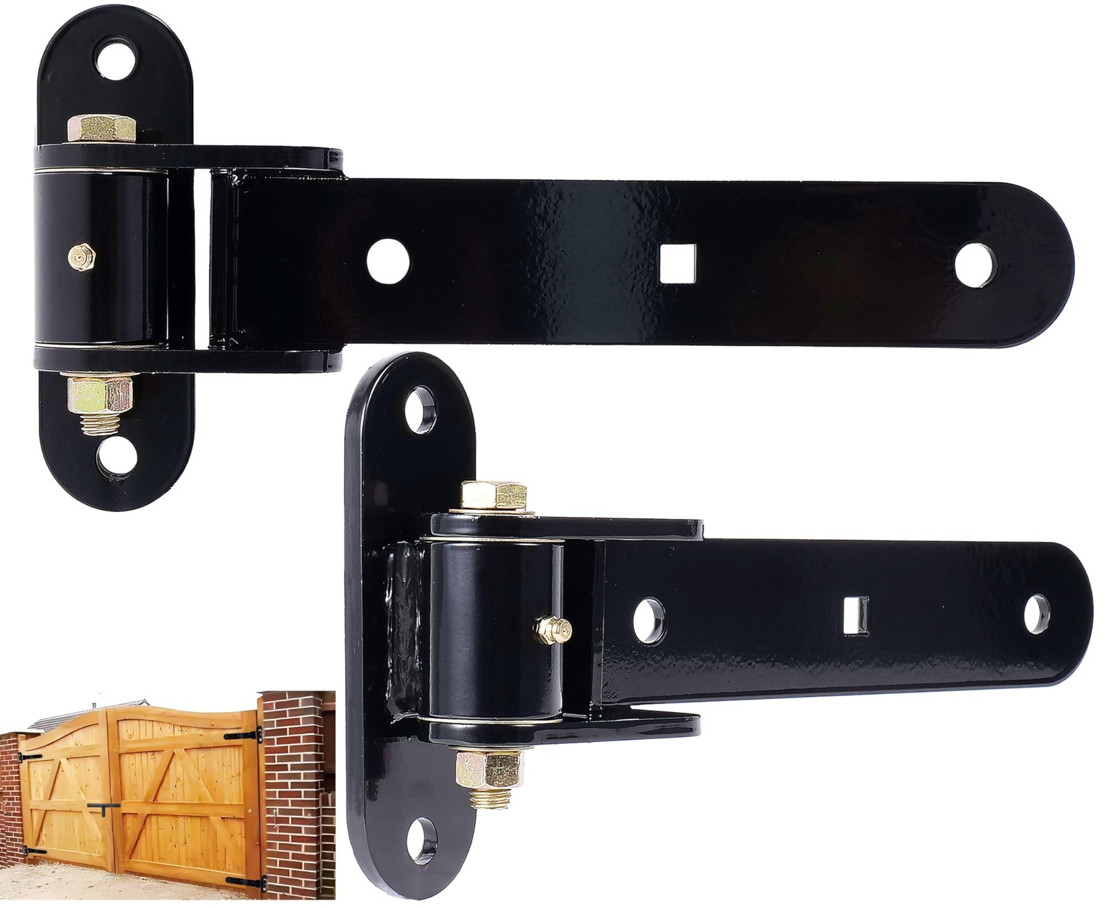 Heavy Duty Gate Hinges 900 Lbs Capacity 180° One-Way Open, Thickened Solid Ca... gallery