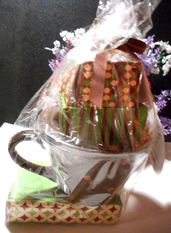 Wrapped gift ceramic coffee mug with Hot Chocolate, etc. Take a peak.. gallery