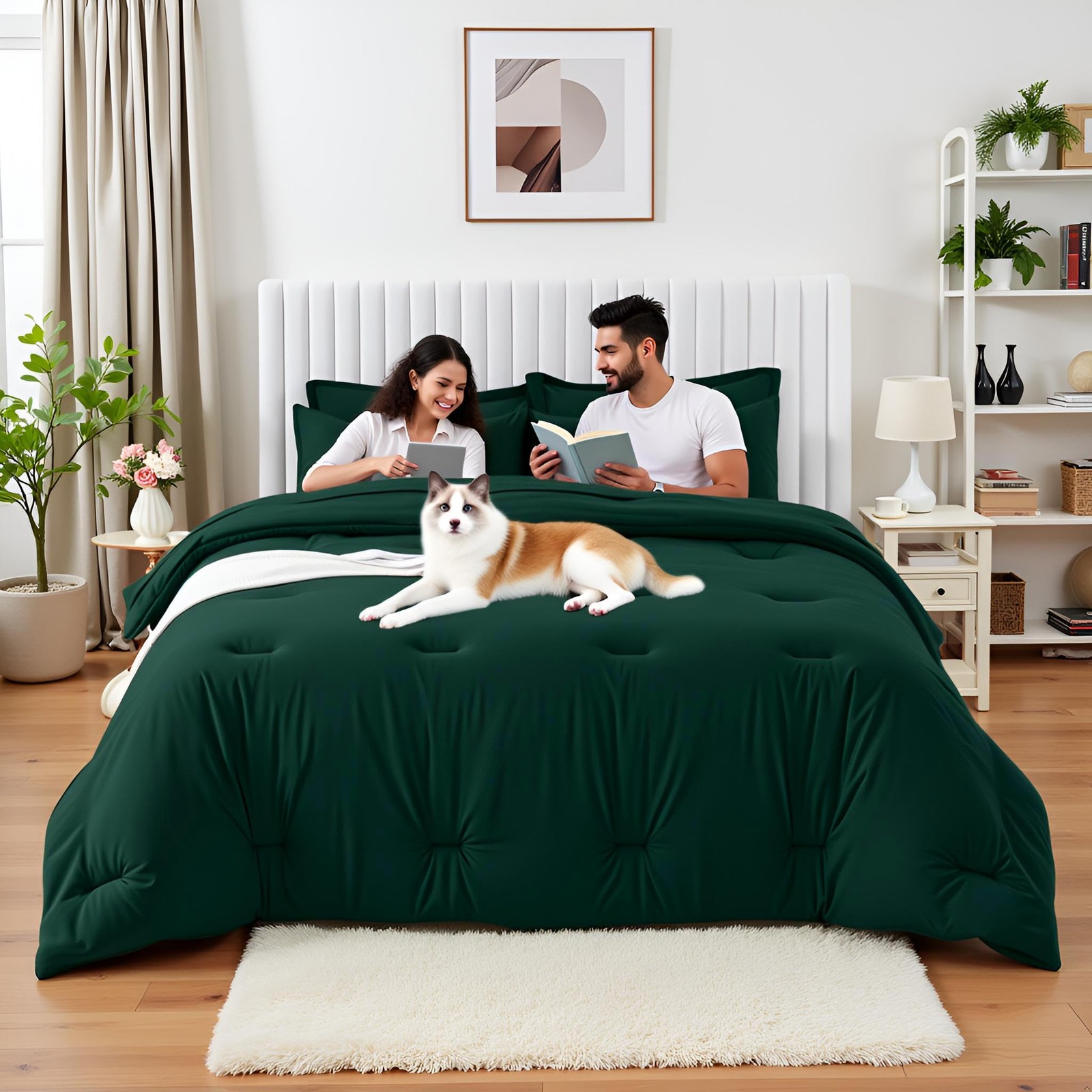 Easthome King Size Comforter Set 7 Pieces - Soft Bed in a Bag King Bed Set, Cozy gallery