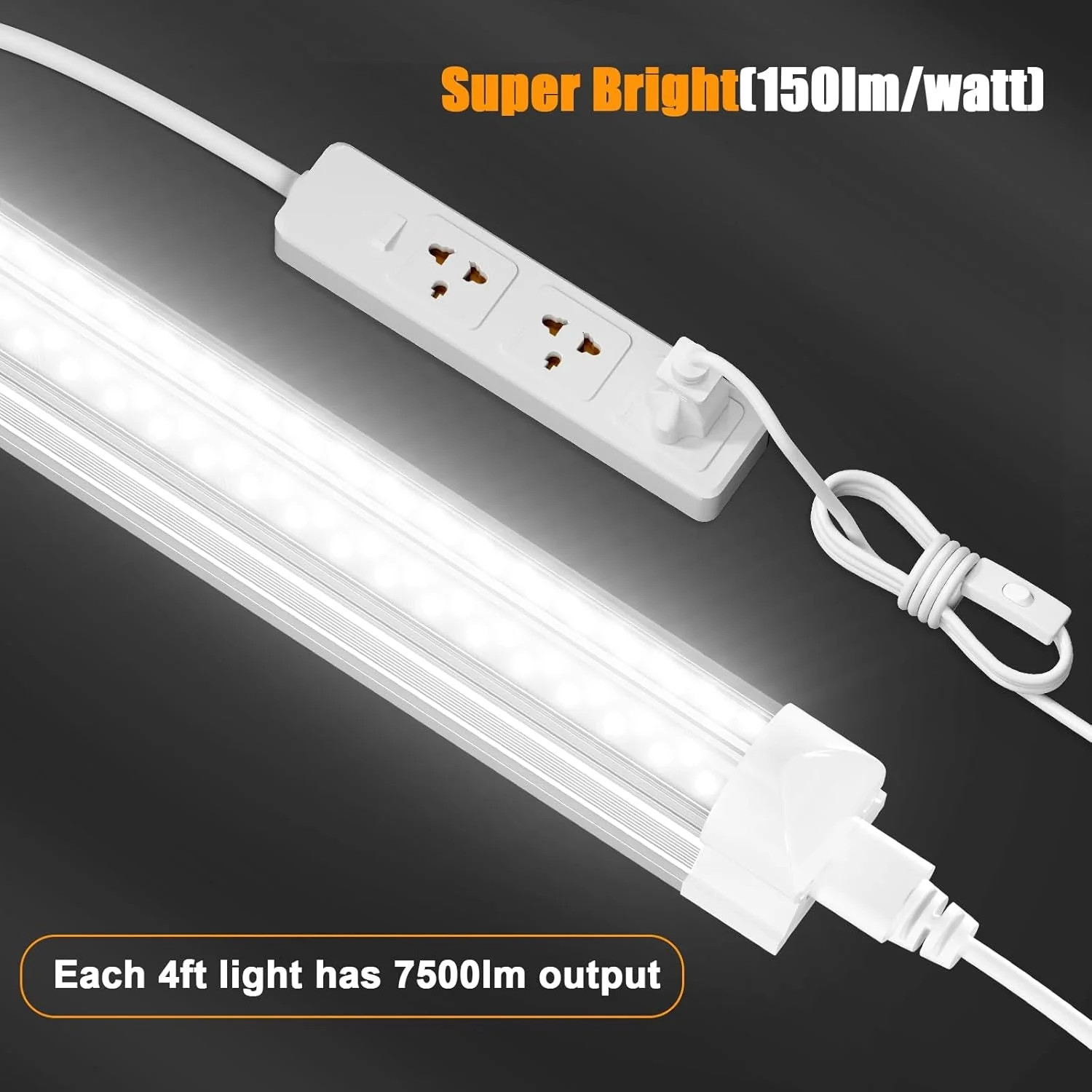 4FT LED Shop Light 6000K 50W Linkable Ceiling Outdoor Lighting Patio Garden Yard gallery