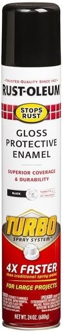 6 Pack 334128-6PK Stops Rust Turbo Spray Paint, 24 Oz, Gloss Black Paint gallery
