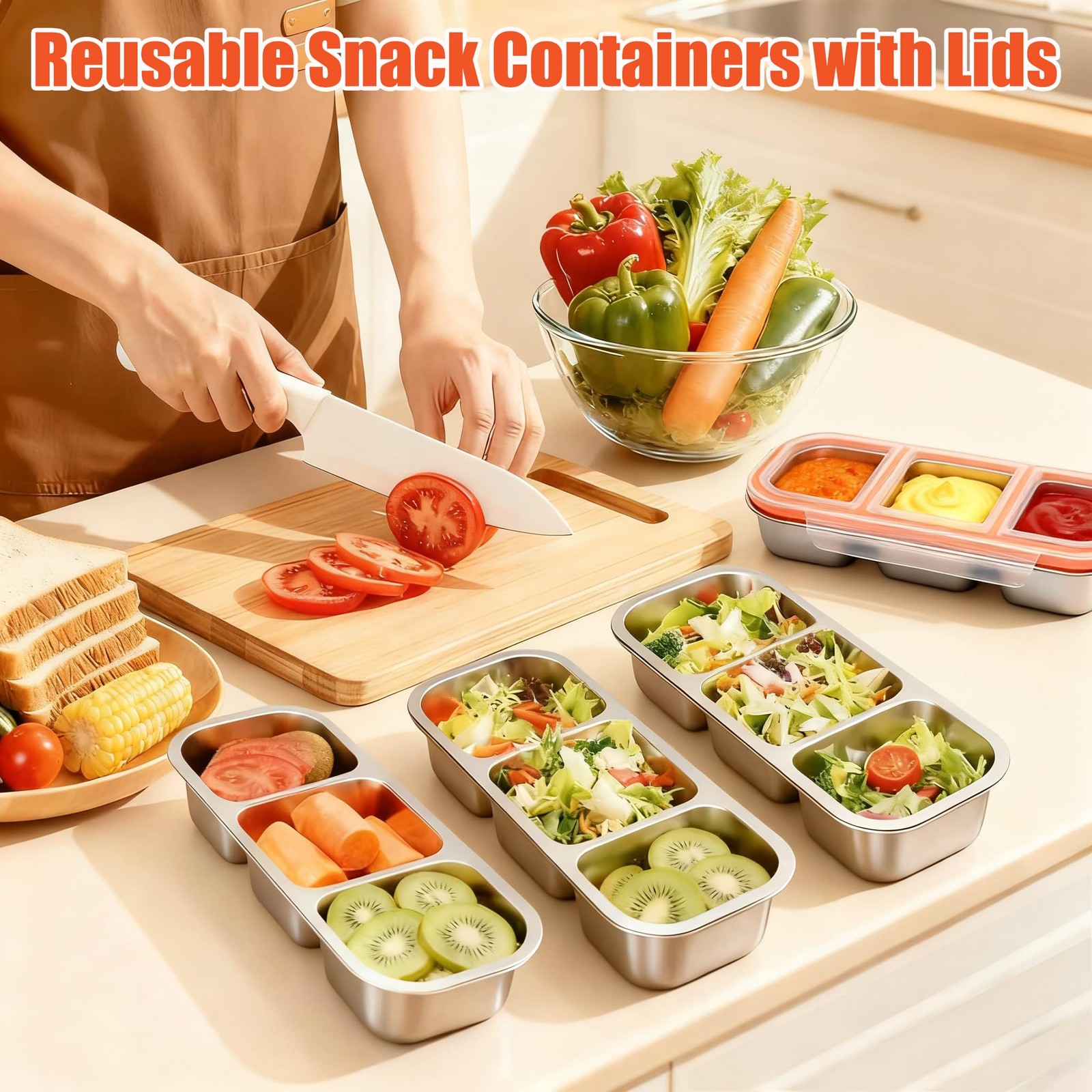 CUNLU Stainless Steel Snack 600 Milliliters，1.3 Pounds, gallery
