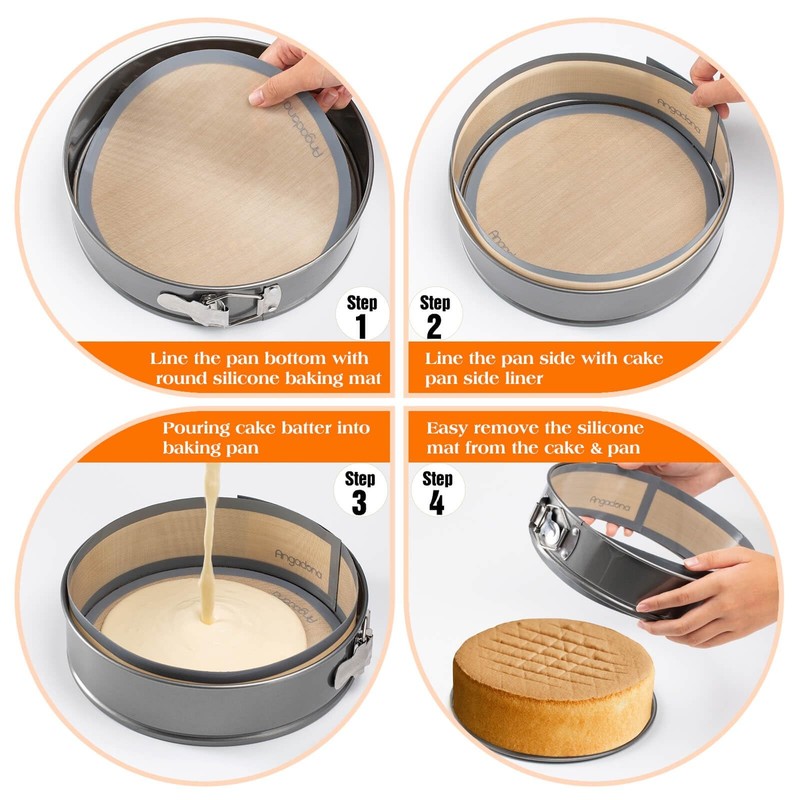 Silicone Baking Mat for Springform Long: 32.28 x 2.76 in, Round-8.78 Gray gallery
