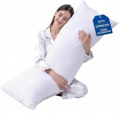 Large Body Pillow Insert- Soft Long Bed Pillow for Adults – 20 x 54 inch (White)