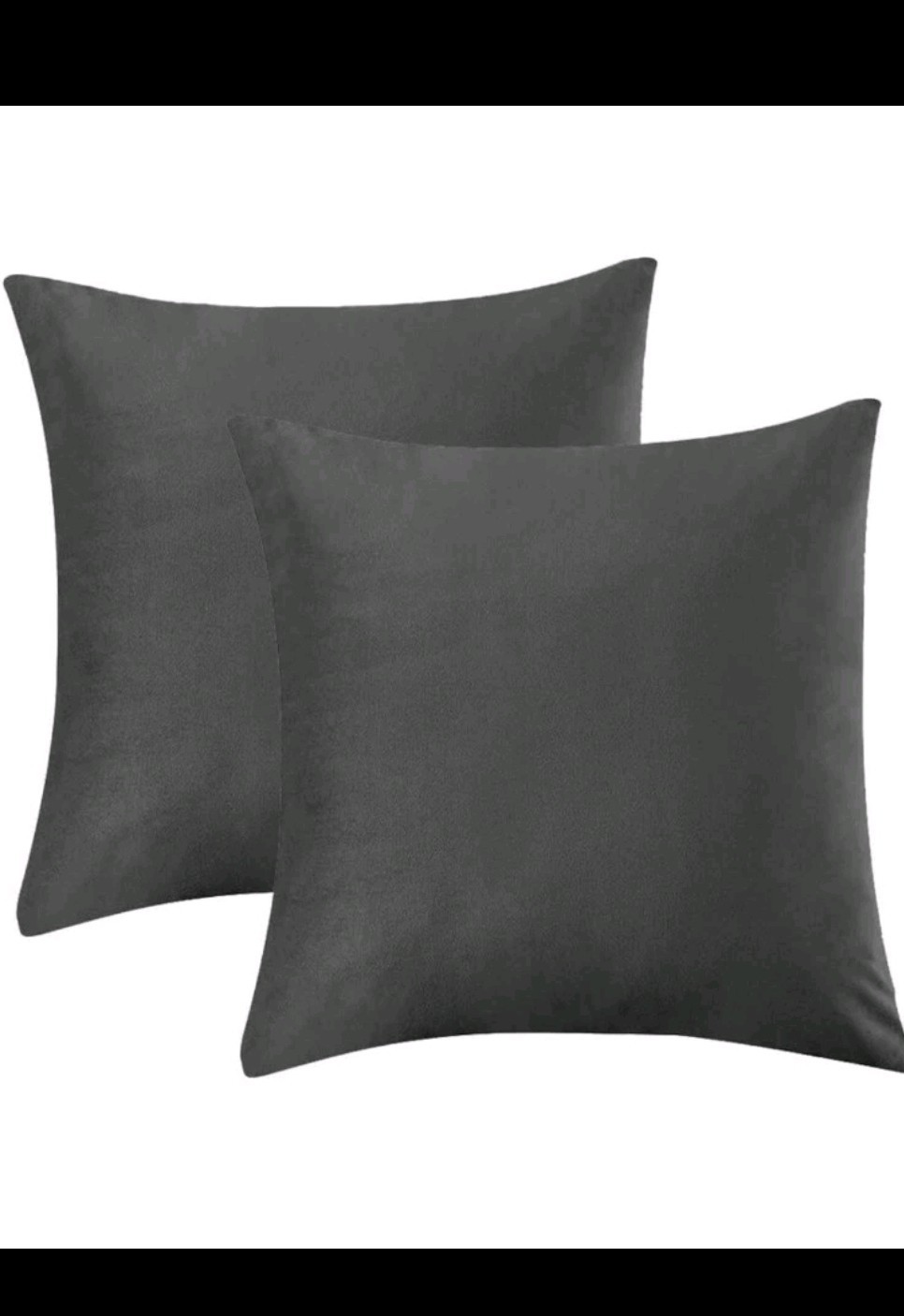 2 Pack Soft Velvet Modern Throw Pillow Cover Cases 18x18 Inch Cute Comfy Grey gallery