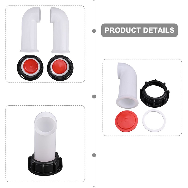 2X IBC Container Adapter Outlet Spout 90 Degree Rain Water Tank Accessories 60mm gallery