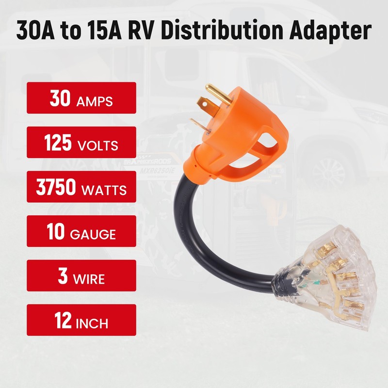 30A to 15A/20A Generator Adapter for MXR3500 MXR3800 MXR5000IE MXR6250IE gallery