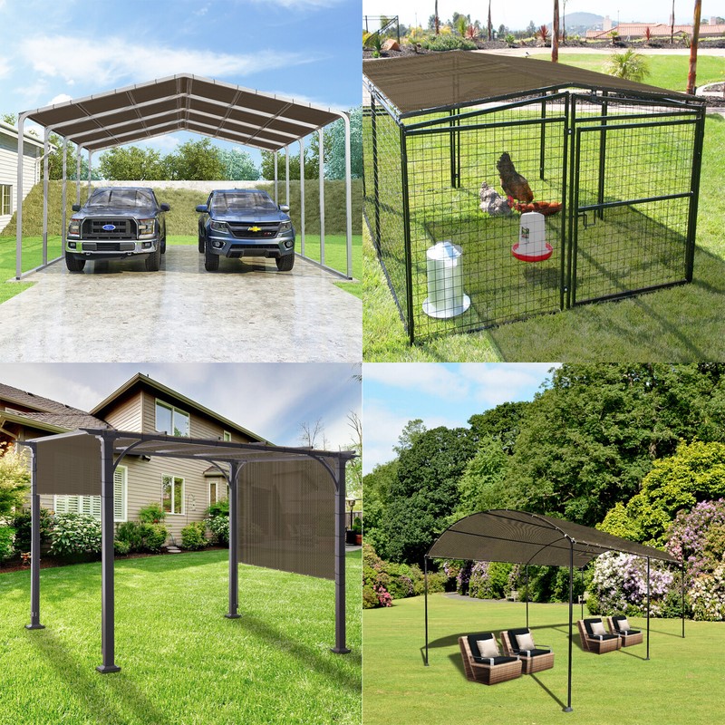 Brown 14-16ft Sun Shade Sail Rectangle Finish Canopy Awning Patio Anti-UV gallery