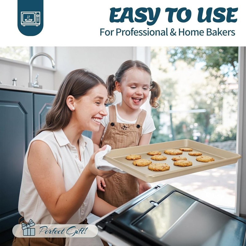 6-Piece Nonstick Baking Pans Set - Stackable Oven Safe Bakeware for Home Chefs gallery