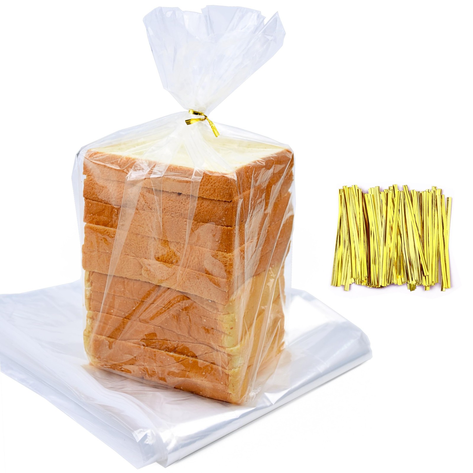 75Pcs Plastic Bread Bags for Homemade Bread and 90 Ties, 18 x 8 x 4 Inch Reus... gallery