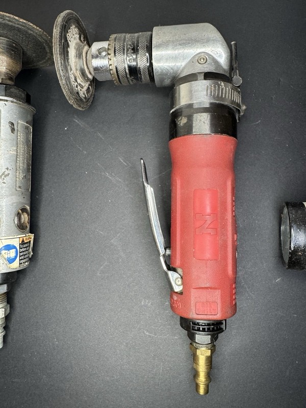 (3)Pneumatic Air Die Grinders - 2 Angle/1 Straight. Chicago CP874/Northern/ATD gallery