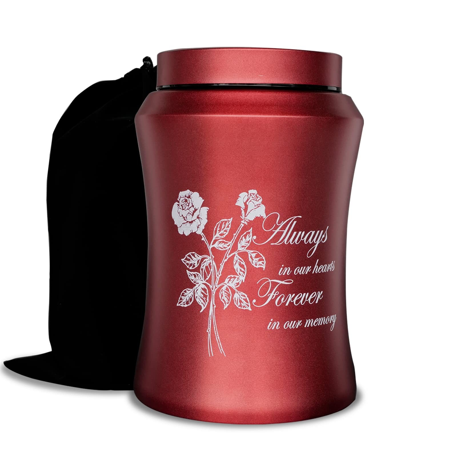 Large Cremation Urns for Adult Human Ashes, 220 lbs, Rose of Love-red gallery