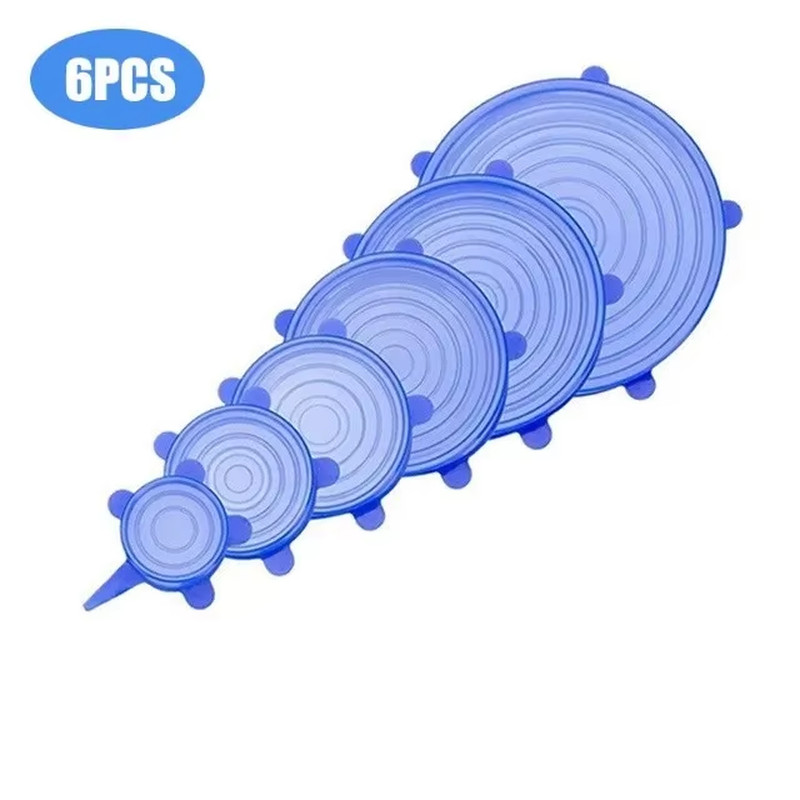 6Pcs Preservation Covers Silicone Elastic Silicone Food Lids round Fresh Food Li gallery