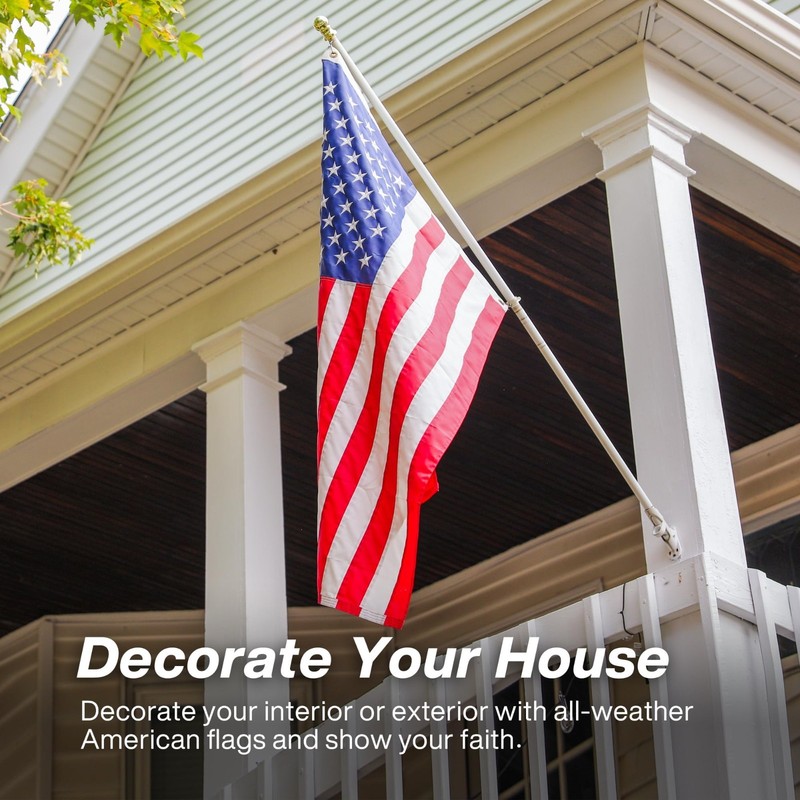 8x12 ft Heavy Duty Polyester US Flag - Embroidered Stars, Sewn Stripes, UV Prote gallery