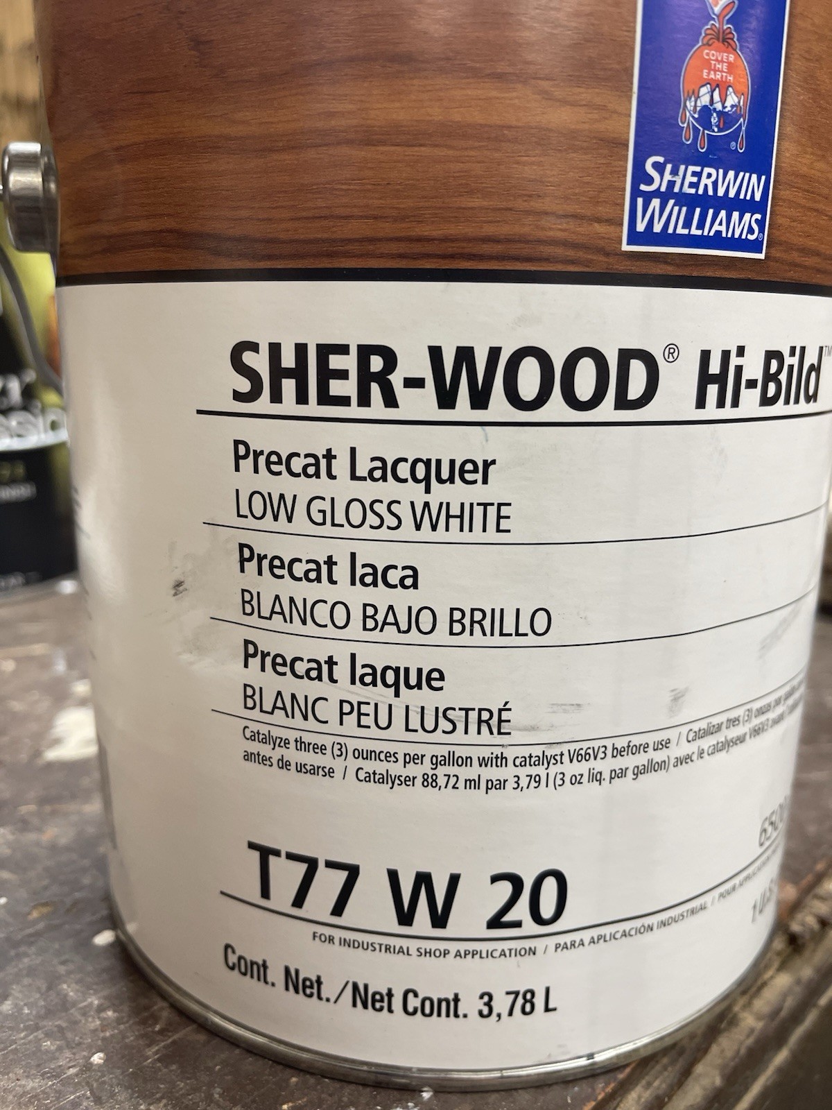 Sherwin Williams Sher-Wood Hi-Build Precat Lacquer/ Low Gloss White/ Gallon gallery