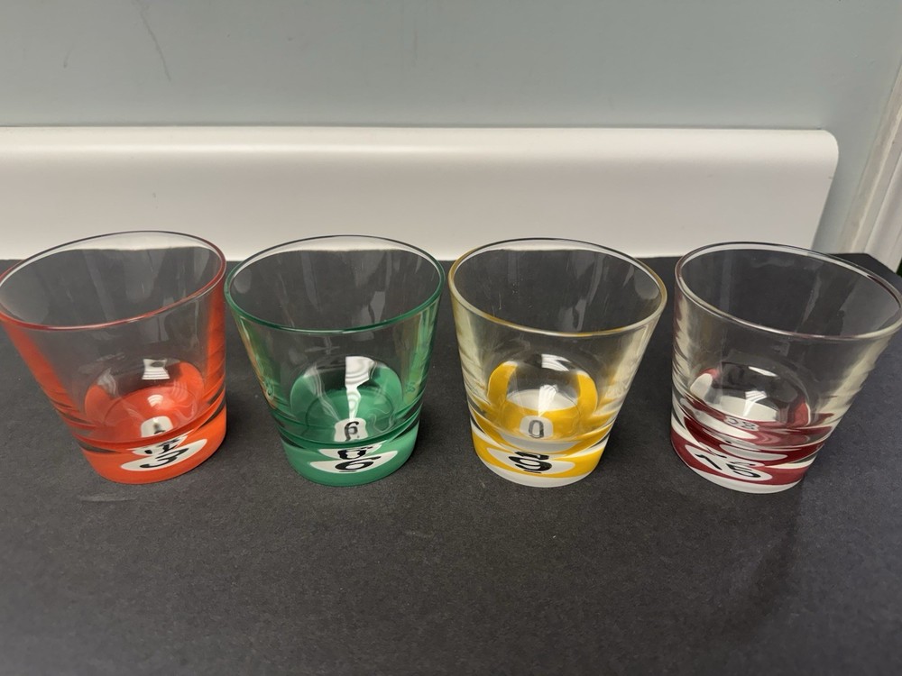Luminarc Pool Ball Old Fashioned Glasses, Set Of 4, Made In France