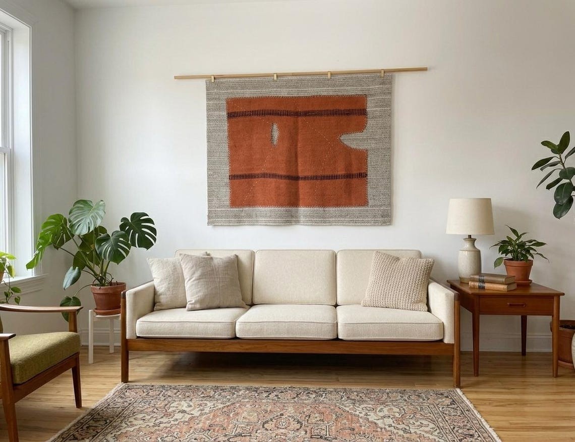 Handmade Wall Hanging Rug Woven Tapestry (3'4x4'4 ft) gallery